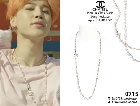 chanel black necklace jimin price|chanel style long necklace.